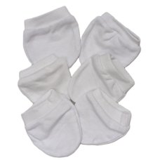 UB120: White 3 Pack Anti-Scratch Mittens